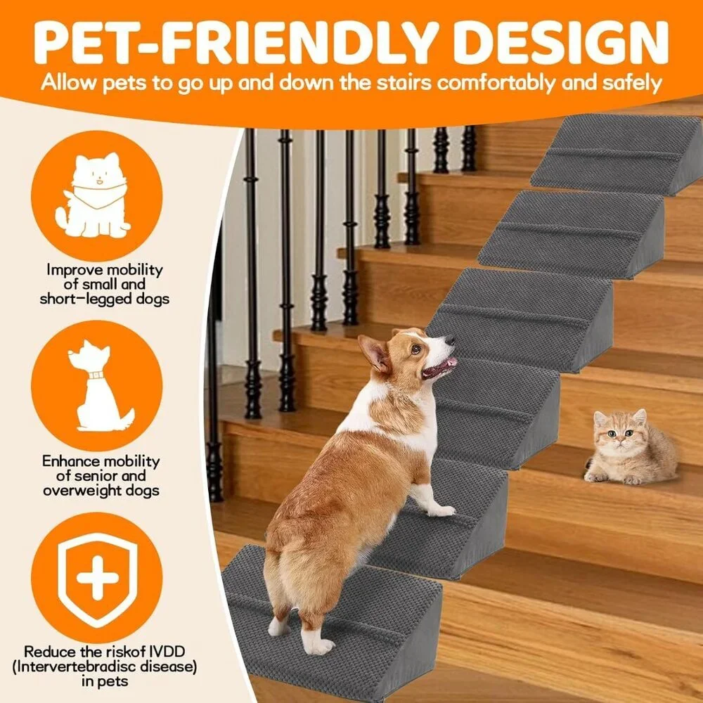 2026 Upgrade Non-Slip Dog Ramps/Stairs for Staircase 6 Pack